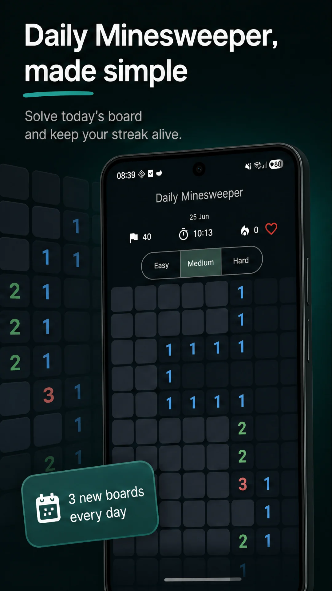 Daily Minesweeper — today's board